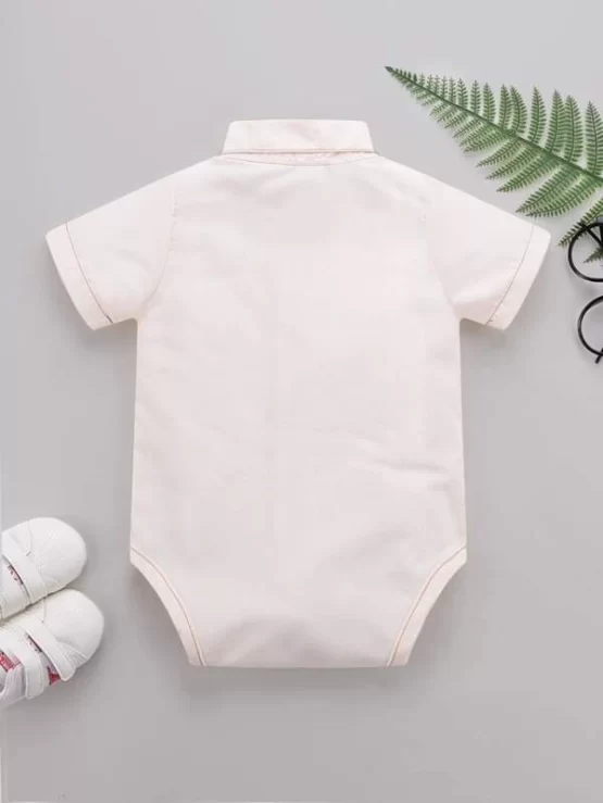 Baby Bow Front Patched Pocket Bodysuit - Image 2