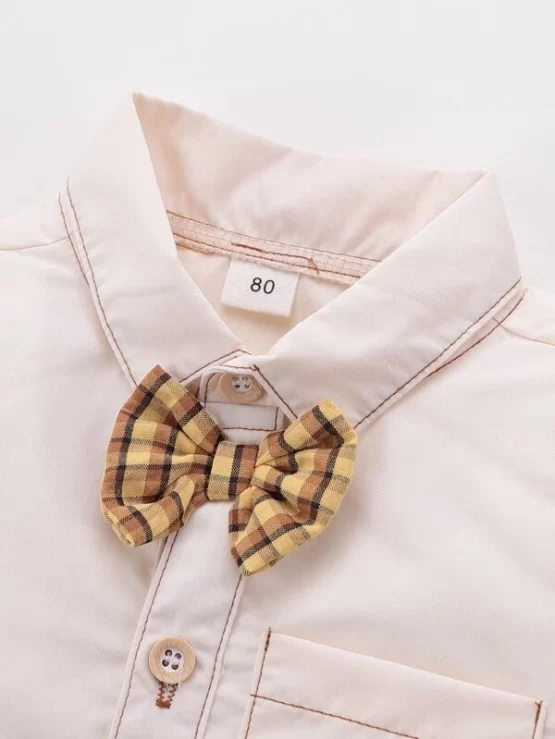 Baby Bow Front Patched Pocket Bodysuit - Image 3