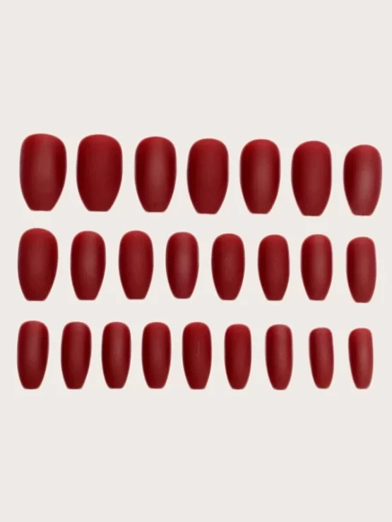 24 pieces Solid Fake Nail & 1 sheet Tape - Image 2