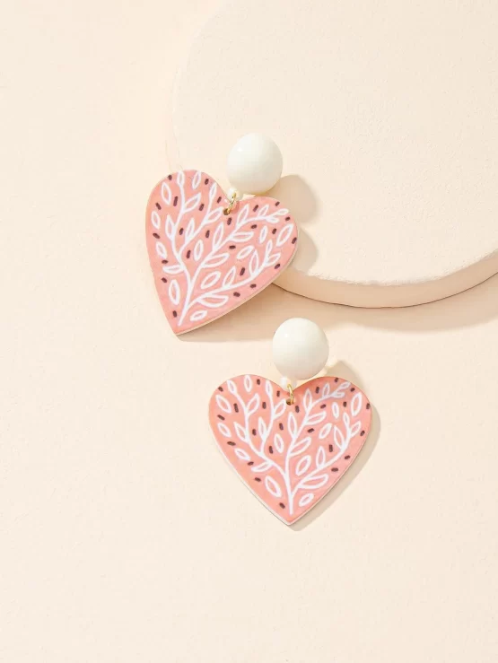 Heart Fashionable Cute Dangle Drop Earrings - Image 2