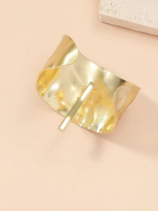 Textured Fashionable Casual Gold Metal Hair Clip - Image 2