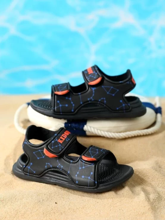 Boys Letter Graphic Hook-and-loop Fastener Sport Sandals - Image 3