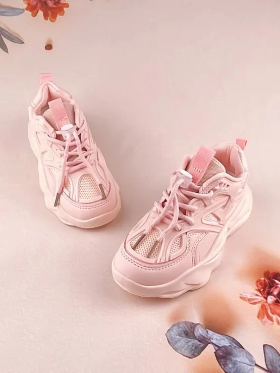 Girls Drawstring Chunky Design Sneakers - Image 3