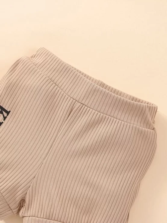 Baby Letter Casual Graphic Bodysuit & Shorts - Image 2