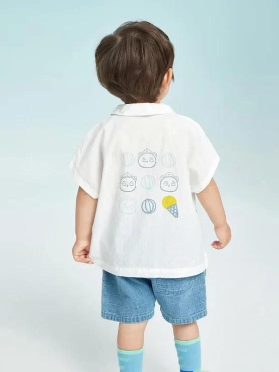 Toddler Boys Cartoon Graphic Dolman Sleeve Shirt - Image 2