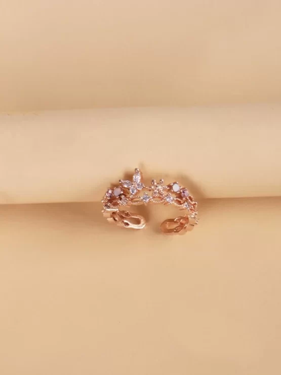 Rhinestone Fashionable Gold Decor Ring