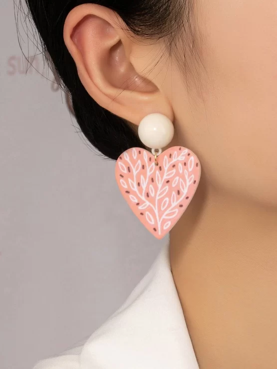 Heart Fashionable Cute Dangle Drop Earrings