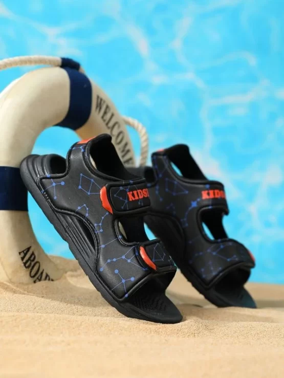 Boys Letter Graphic Hook-and-loop Fastener Sport Sandals - Image 4