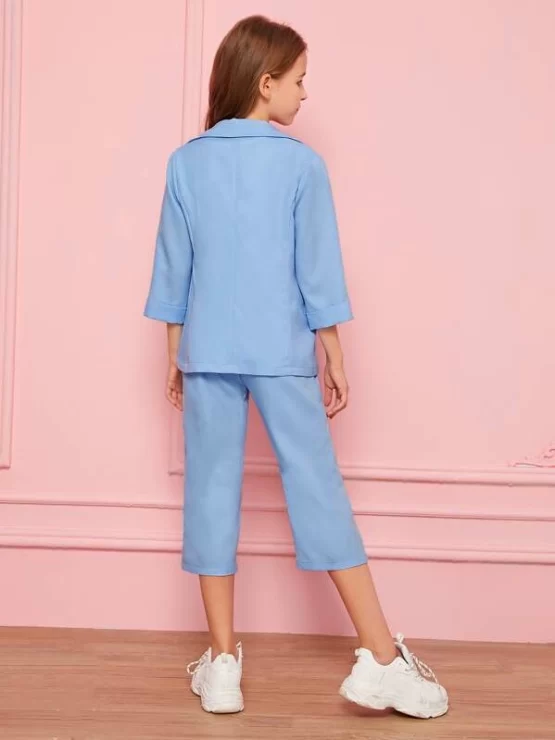 Girls Dressy Notch Collar Blazer and Pants Set - Image 5