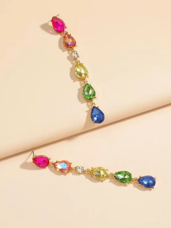 Rhinestone Glamorous Drop Decor Earrings - Image 3