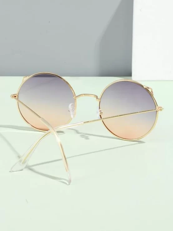 Round Copper One Piece Frame Fashion Glasses - Image 3
