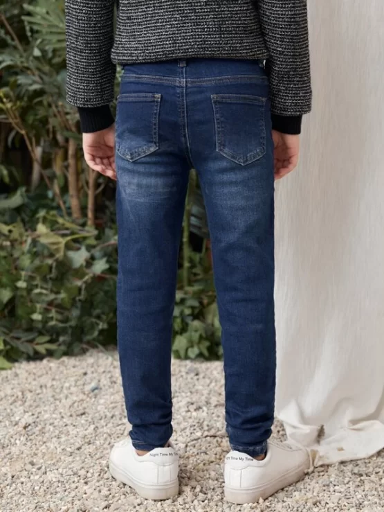 BASICS Boys Button Pocket Zipper Straight Leg Jeans - Image 2