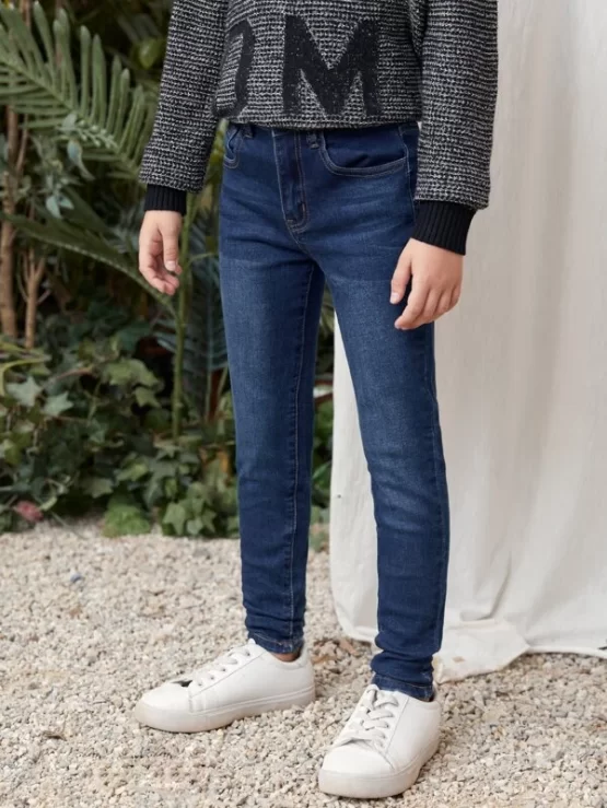 BASICS Boys Button Pocket Zipper Straight Leg Jeans - Image 3