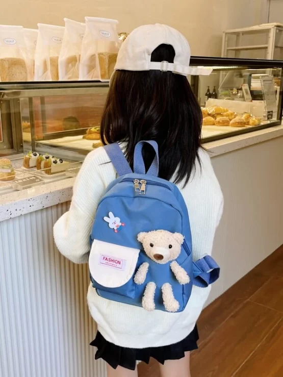 Kids Cartoon One Piece Bear Decor Backpack - Image 9