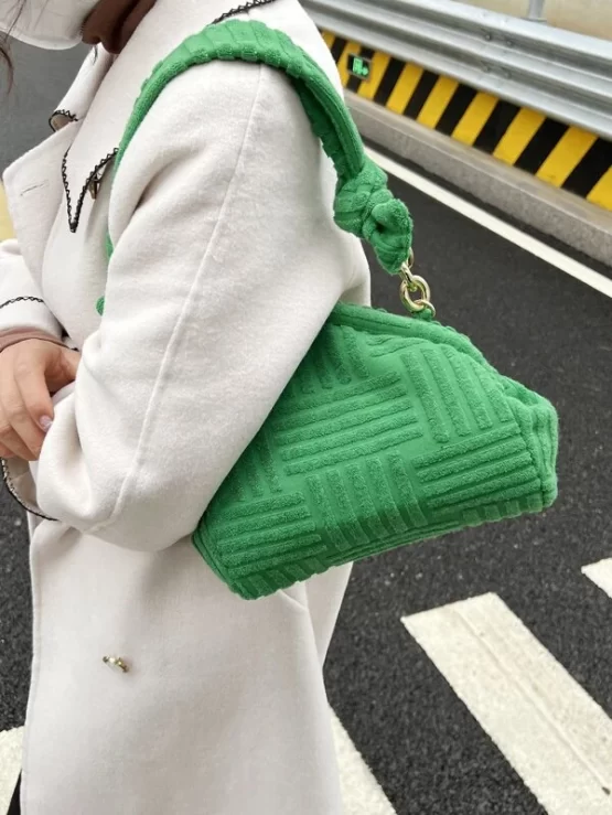 Minimalist Adjustable Top Handle Textured Shoulder Bag - Image 2