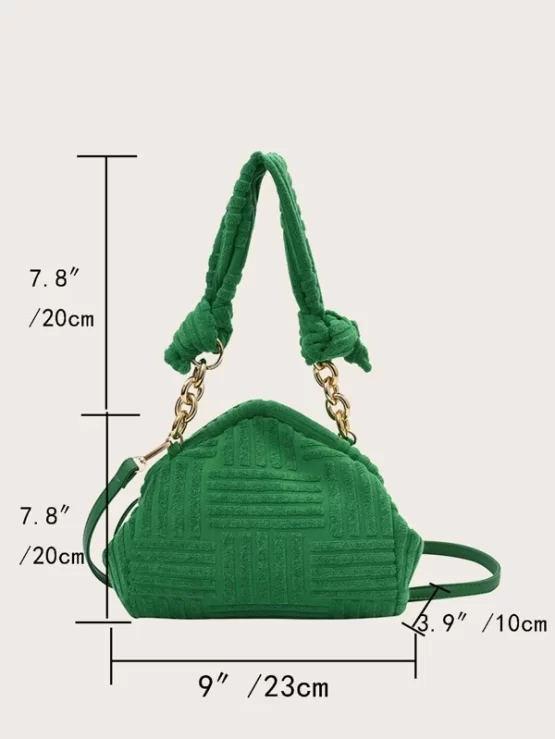 Minimalist Adjustable Top Handle Textured Shoulder Bag - Image 3