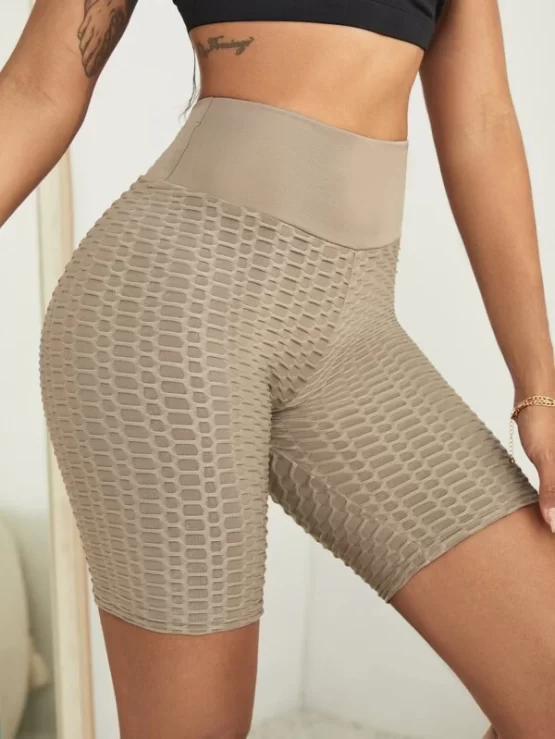 Absorbs Sweat Breathable Honeycomb Textured Sports Biker Shorts - Image 2