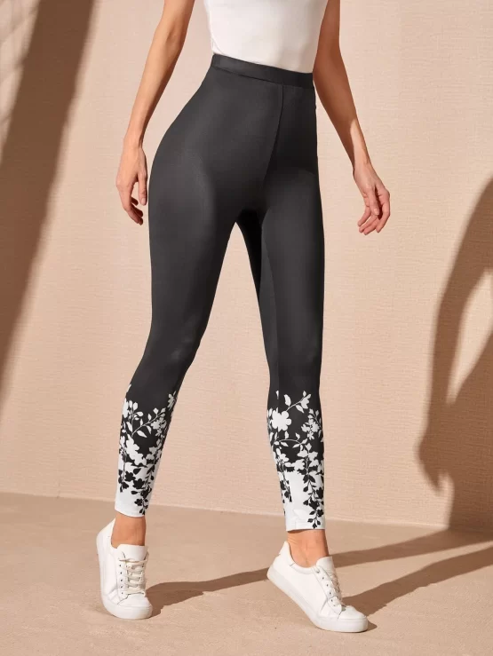 EMERY ROSE High Waist Floral Print Leggings - Image 3