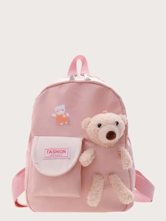 Kids Cartoon One Piece Bear Decor Backpack - Image 5