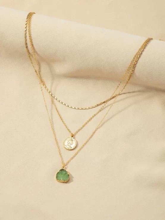Coin Fashionable Pendant Layered Necklace - Image 2