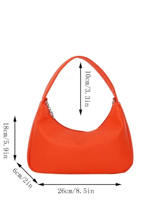 Fashionable Plain Minimalist Baguette Bag - Image 3