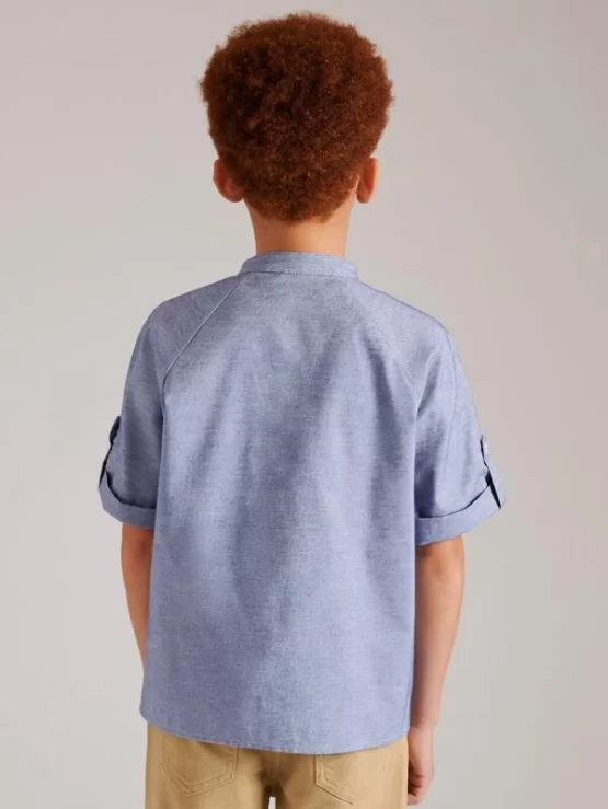 BASICS Boys Mock Neck Roll Up Sleeve Shirt - Image 9