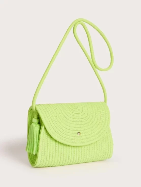 Minimalist Tassel Decor Vacation Design Crossbody Bag - Image 3