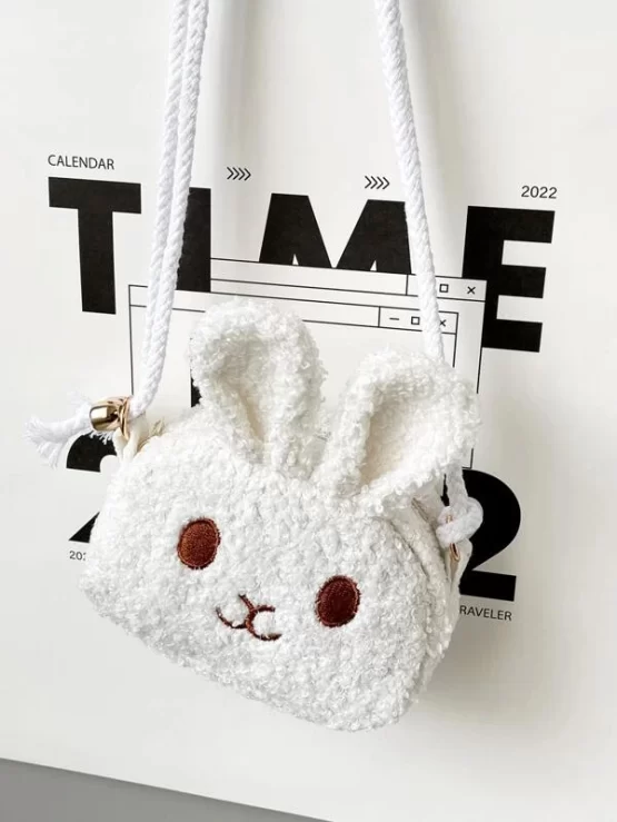 Girls Fluffy Cartoon Design Crossbody Bag - Image 5