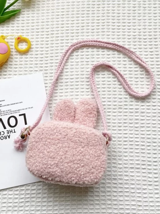 Girls Fluffy Cartoon Design Crossbody Bag - Image 11