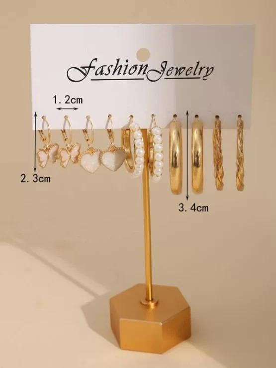 Ten pairs Fashionable Faux Pearl Decor Earrings - Image 2
