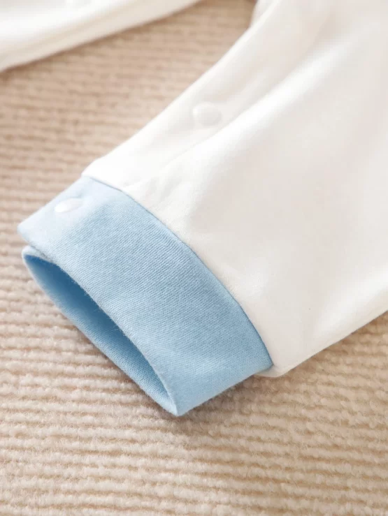 Yierying Baby Boys Patched Pocket Color Block Tee Jumpsuit - Image 3