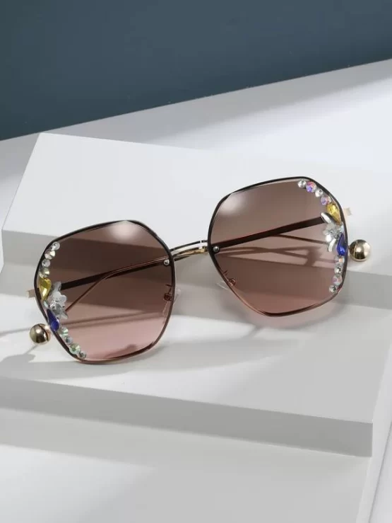 Rhinestone Boho Geometric Decor Fashion Glasses - Image 3