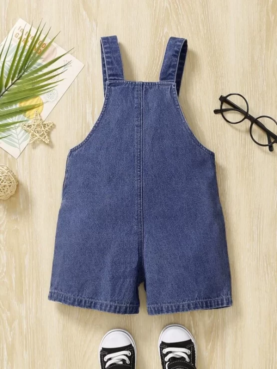Baby Flap Pocket Denim Overall Romper - Image 5