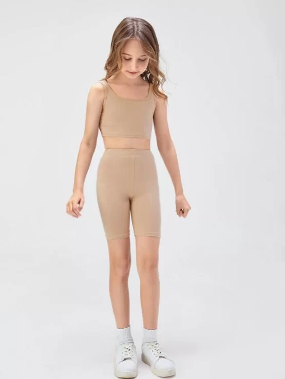 BASICS Girls Solid Tank Top & Biker Shorts Set - Image 3