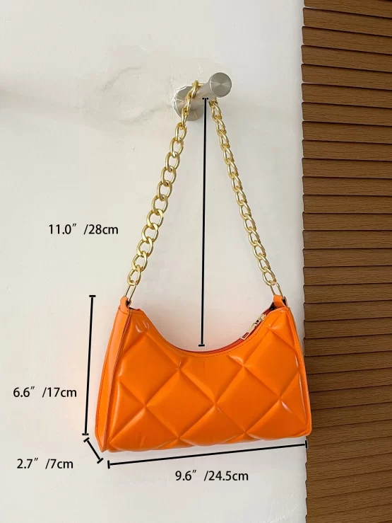 Minimalist Geometric Pattern Baguette Bag - Image 3