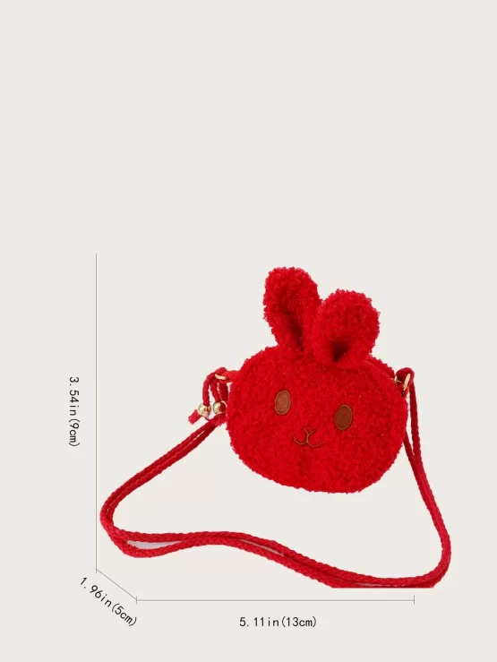 Girls Fluffy Cartoon Design Crossbody Bag - Image 8