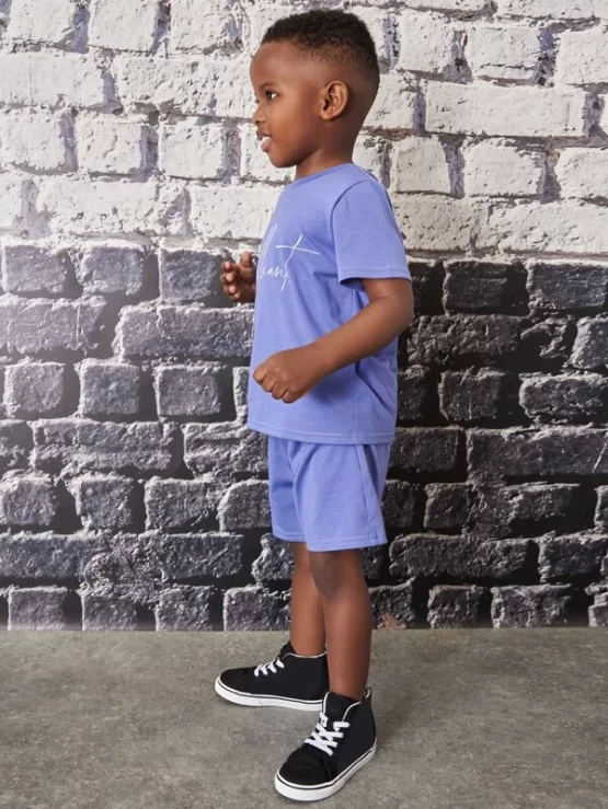 Toddler Boys Letter Graphic Tee & Shorts - Image 2