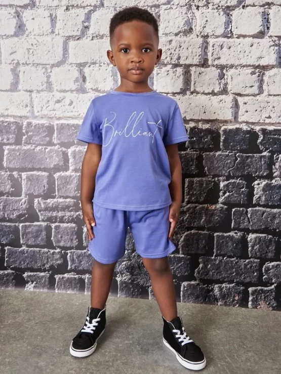 Toddler Boys Letter Graphic Tee & Shorts - Image 4