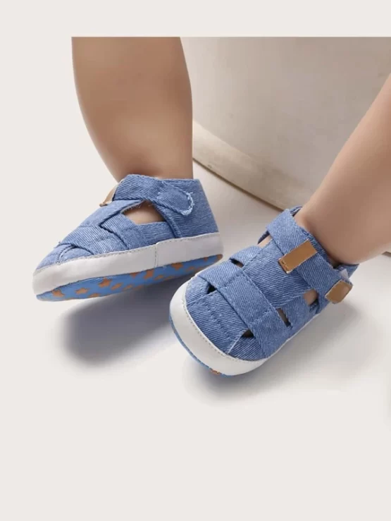 Baby Boy Minimalist Hook-and-loop Fastener Strap Sandals - Image 4