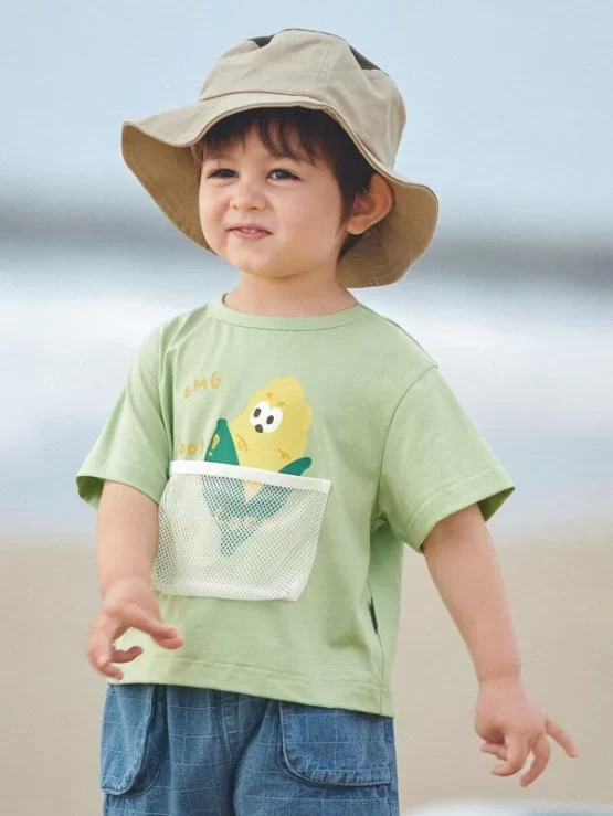 Toddler Boys Letter & Cartoon Graphic Mesh Panel Tee - Image 4