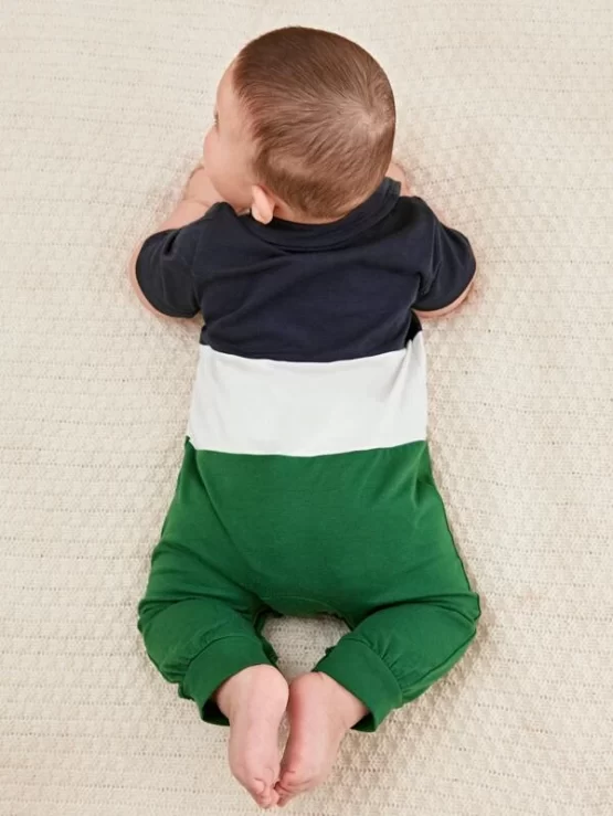Baby Casual Colorblock Button Tee Jumpsuit - Image 4