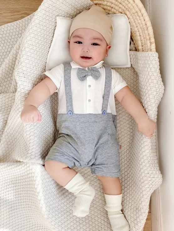 Peninsula Baby Baby Bow Front 2 In 1 Jumpsuit