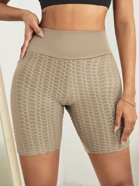 Absorbs Sweat Breathable Honeycomb Textured Sports Biker Shorts