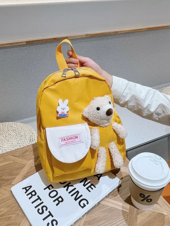 Kids Cartoon One Piece Bear Decor Backpack - Image 4