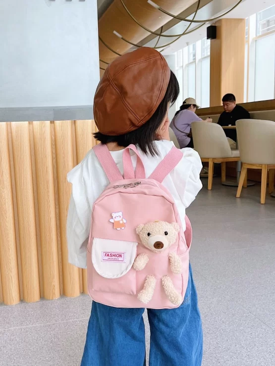 Kids Cartoon One Piece Bear Decor Backpack - Image 7