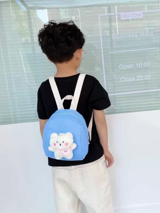 Boys Adjustable 3D Cartoon Decor Backpack - Image 10