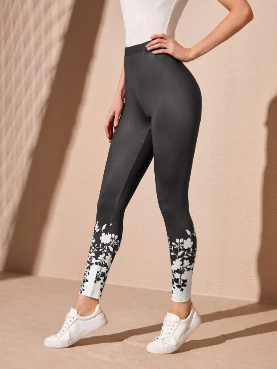 EMERY ROSE High Waist Floral Print Leggings - Image 4