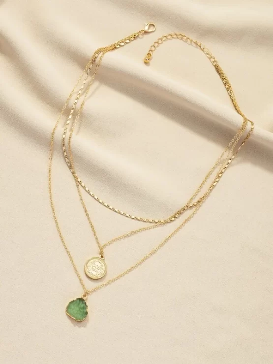 Coin Fashionable Pendant Layered Necklace - Image 4