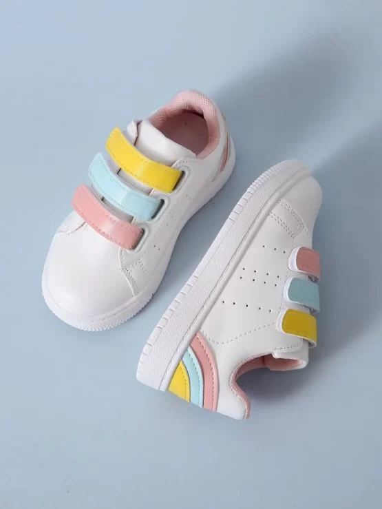 Girls Colorblock Hook-and-loop Fastener Strap Flats - Image 4