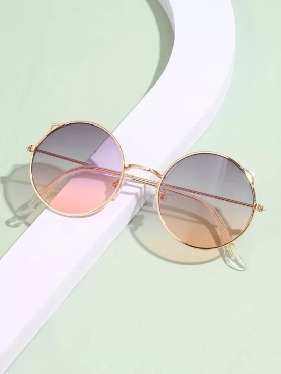 Round Copper One Piece Frame Fashion Glasses - Image 4